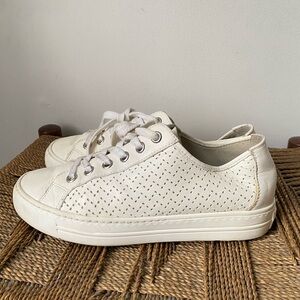 Paul Green Shoes Women's 5.5 Perforated White Sneakers Leather